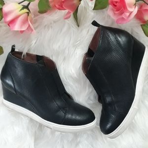 Linea Paola | black wedge sneaker